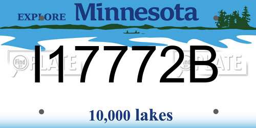 I17772B Minnesota License Plate