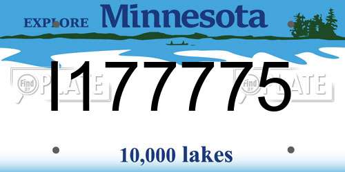 I177775 Minnesota License Plate