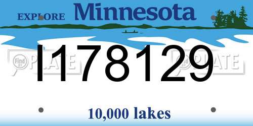 I178129 Minnesota License Plate