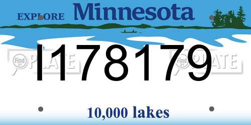 I178179 Minnesota License Plate
