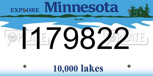 I179822 Minnesota License Plate