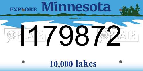 I179872 Minnesota License Plate
