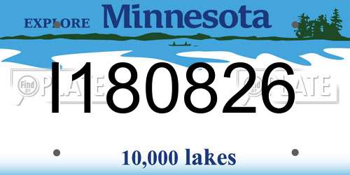 I180826 Minnesota License Plate