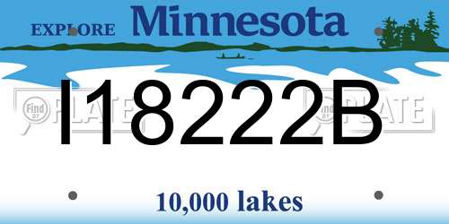 I18222B Minnesota License Plate