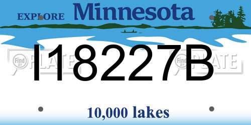 I18227B Minnesota License Plate
