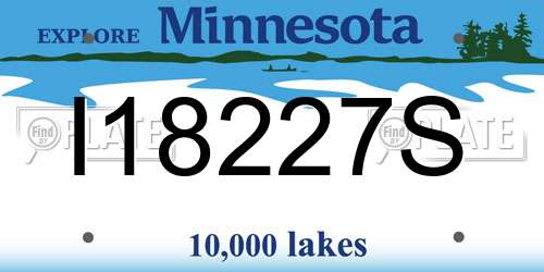 I18227S Minnesota License Plate