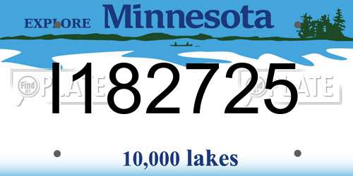 I182725 Minnesota License Plate