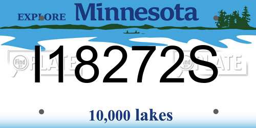 I18272S Minnesota License Plate