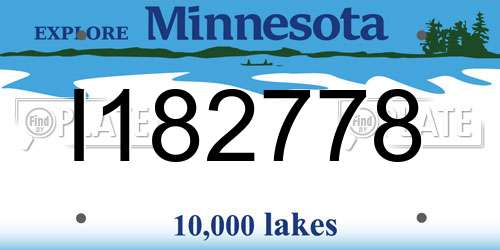 I182778 Minnesota License Plate