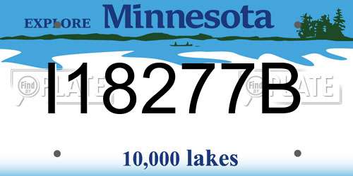 I18277B Minnesota License Plate