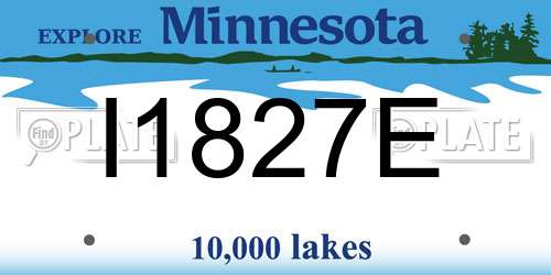 I1827E Minnesota License Plate