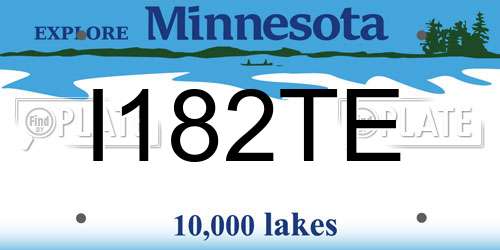 I182TE Minnesota License Plate