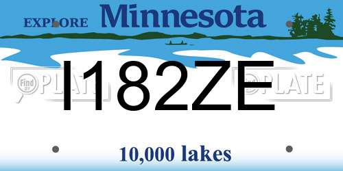I182ZE Minnesota License Plate