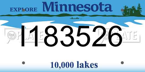 I183526 Minnesota License Plate