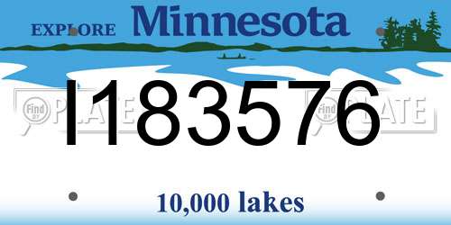 I183576 Minnesota License Plate