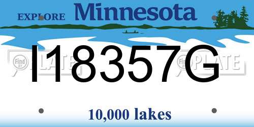 I18357G Minnesota License Plate