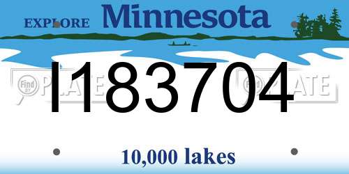 I183704 Minnesota License Plate