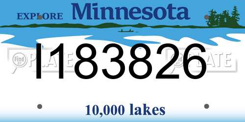 I183826 Minnesota License Plate