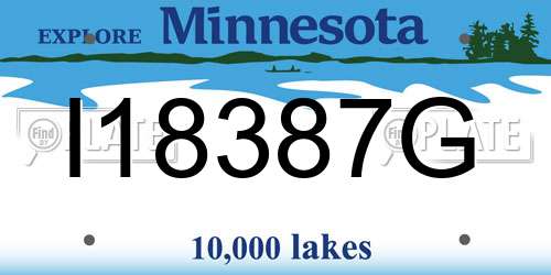 I18387G Minnesota License Plate