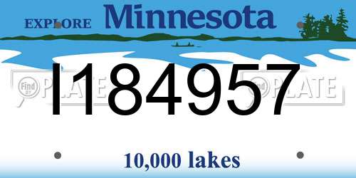 I184957 Minnesota License Plate
