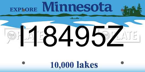 I18495Z Minnesota License Plate