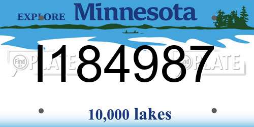I184987 Minnesota License Plate
