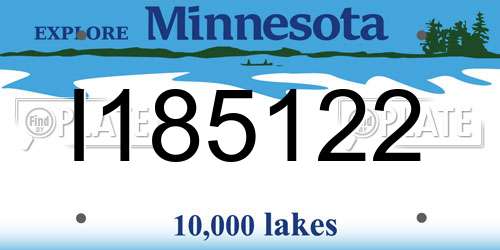 I185122 Minnesota License Plate