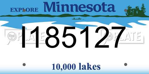 I185127 Minnesota License Plate