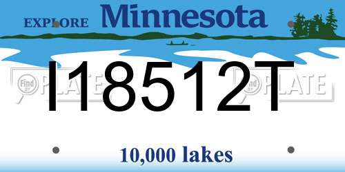 I18512T Minnesota License Plate