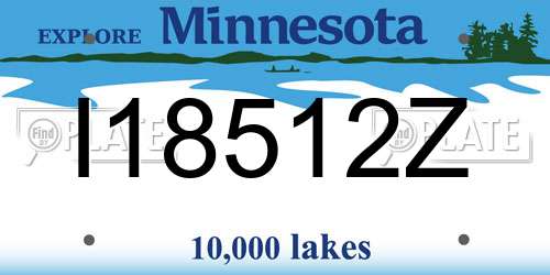I18512Z Minnesota License Plate