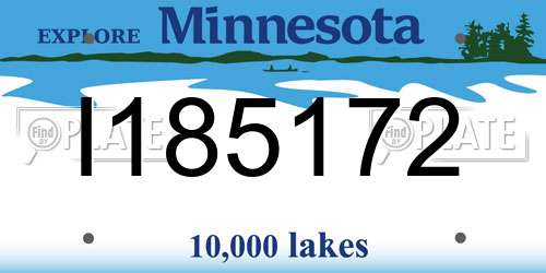 I185172 Minnesota License Plate