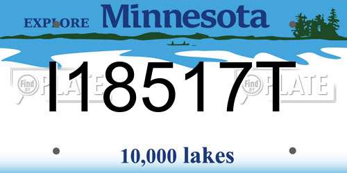 I18517T Minnesota License Plate