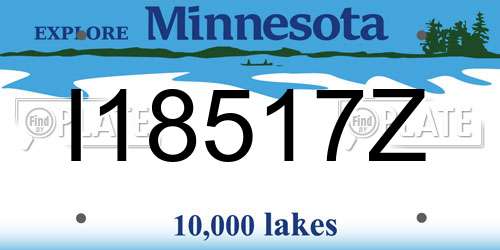 I18517Z Minnesota License Plate