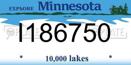 I186750 Minnesota License Plate
