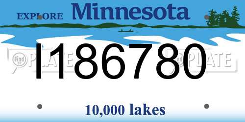 I186780 Minnesota License Plate