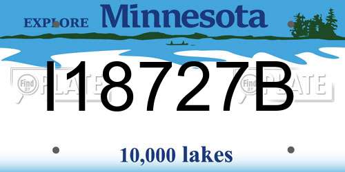 I18727B Minnesota License Plate