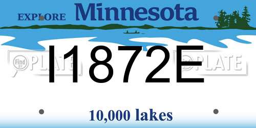 I1872E Minnesota License Plate
