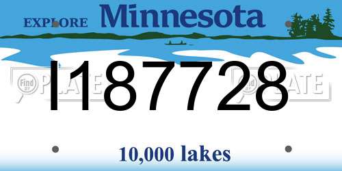 I187728 Minnesota License Plate