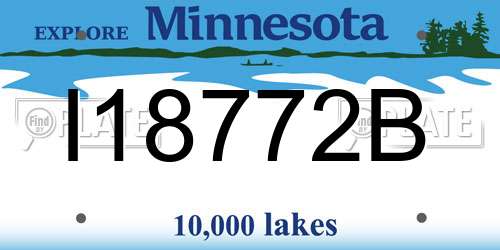 I18772B Minnesota License Plate