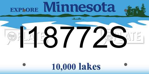 I18772S Minnesota License Plate
