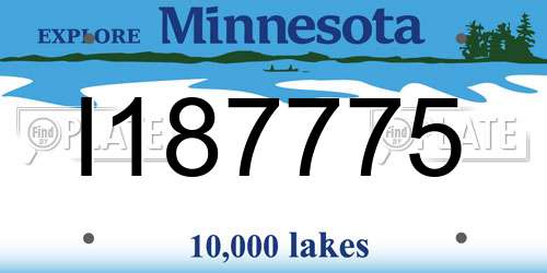 I187775 Minnesota License Plate