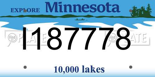 I187778 Minnesota License Plate
