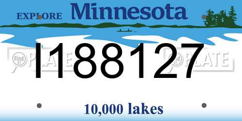 I188127 Minnesota License Plate