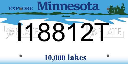 I18812T Minnesota License Plate