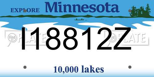 I18812Z Minnesota License Plate