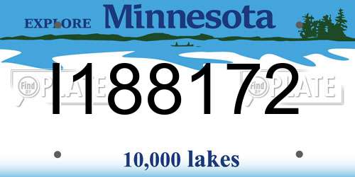 I188172 Minnesota License Plate