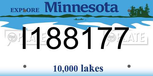 I188177 Minnesota License Plate