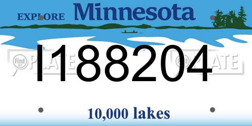 I188204 Minnesota License Plate