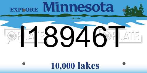 I18946T Minnesota License Plate