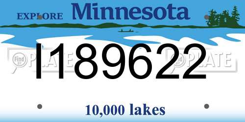 I189622 Minnesota License Plate
